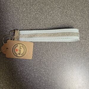 Handcrafted Mint Green Keychain Wristlet With Sequins- NWT